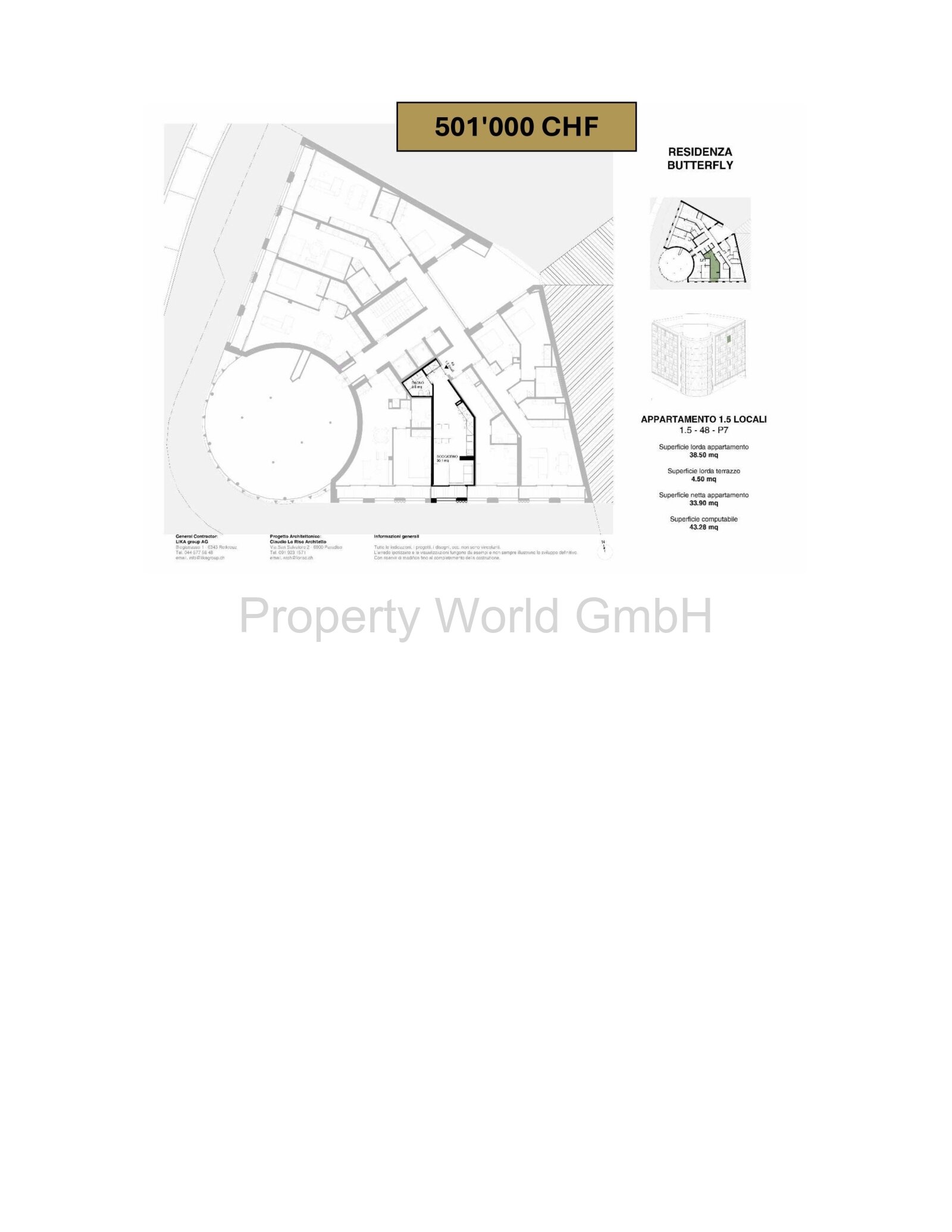 Gioiello abitativo elegante di 1,5 locali nel cuore di Paradiso